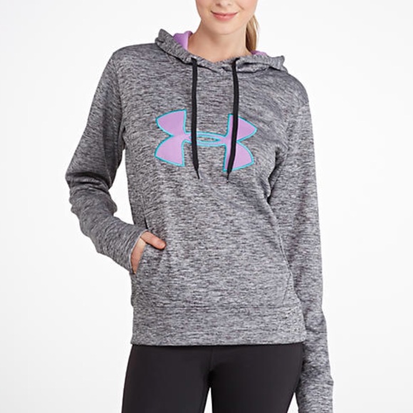 Under Armour Tops - Under Armour Logo Appliqué Twist Gray Hoodie